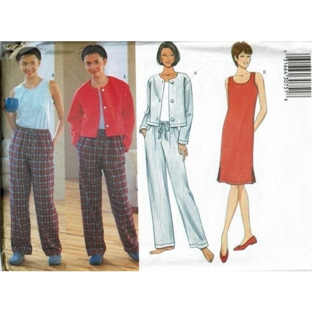 Butterick Sewing Pattern 6354 Misses Size 12-16 Cardigan Tank Dress Pants Uncut